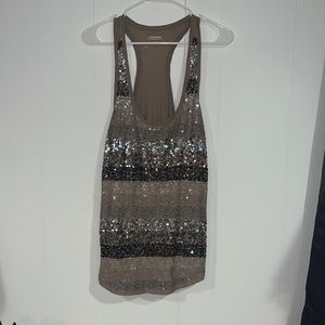 Express sequined tank top.
